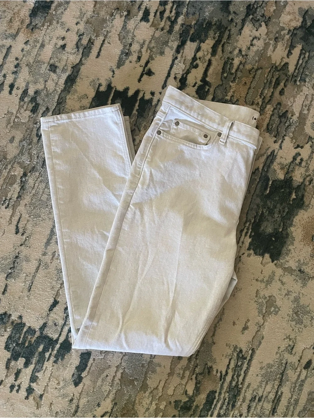 Banana Republic Straight Leg Cream/Light Grey Pants